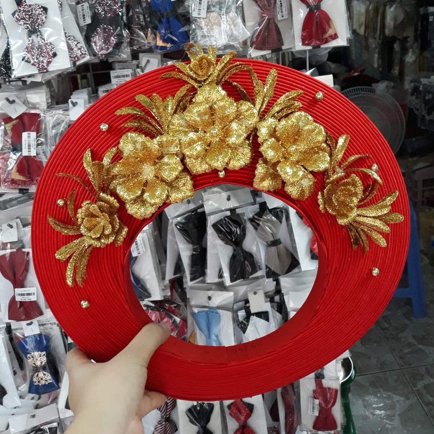 Khăn đống truyền thống 35 tầng trang trí hoa văn