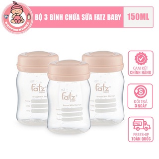 [HÀNG CHÍNH HÃNG] Bộ 3 bình trữ sữa mẹ 150ml FatzBaby FB0120N