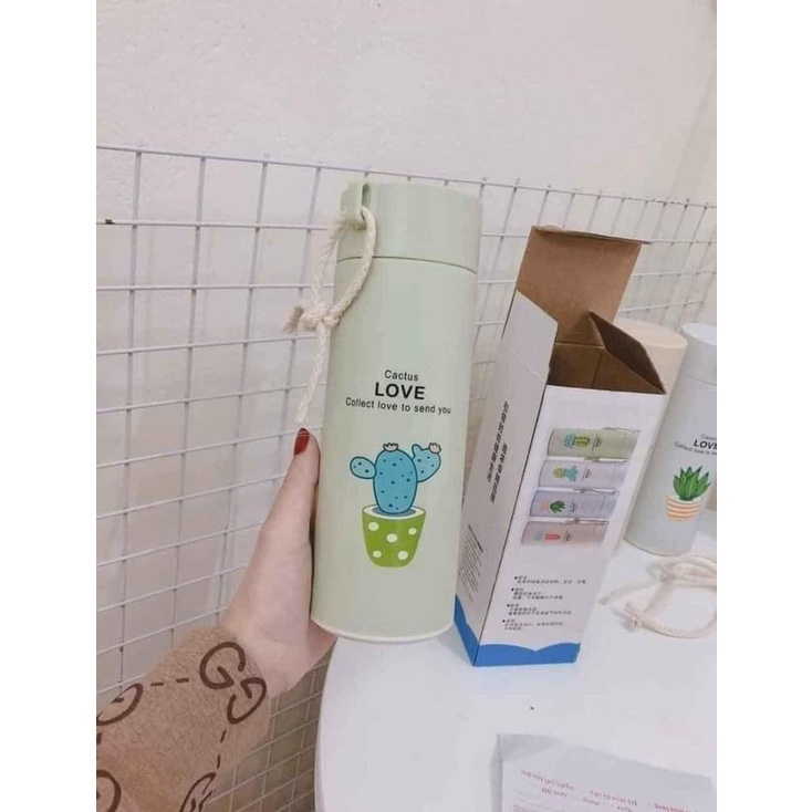 Bình đựng nước họa tiết xương rồng 450ml