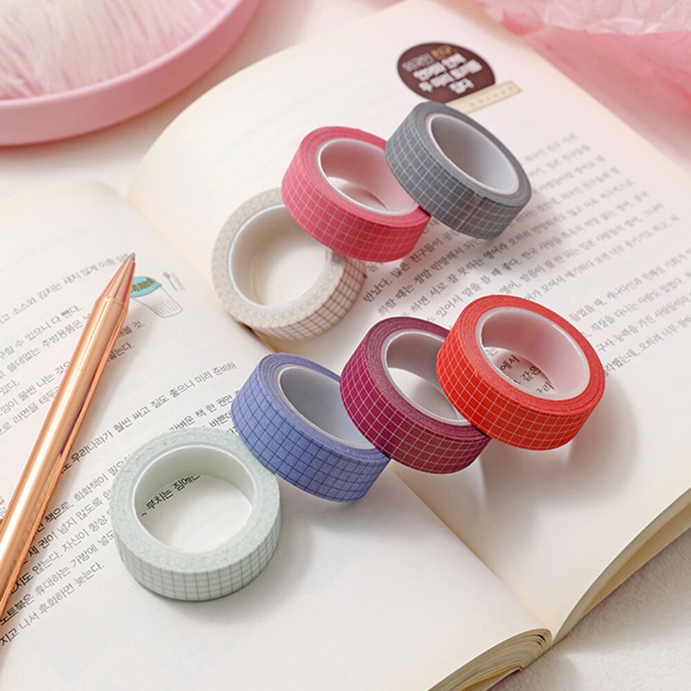 Cuộn Băng Dính Washi 10m Họa Tiết Caro Trang Trí
