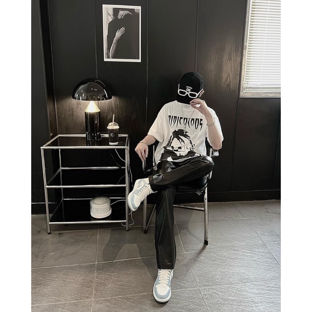 Quần da dáng rộng baggy/trouser THEMAZE