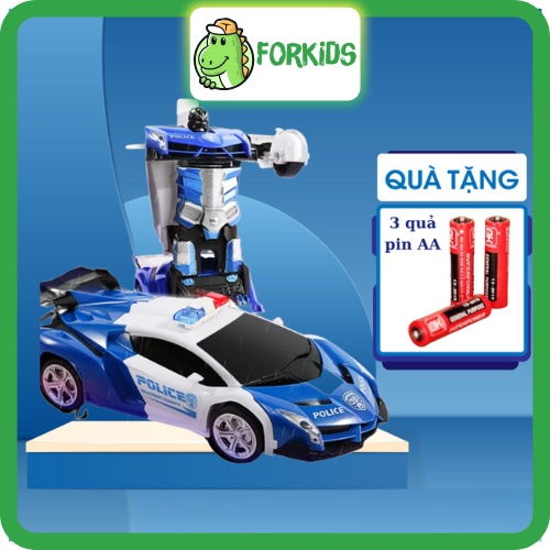Đồ chơi ô tô biến hình robot có đèn có nhạc size to