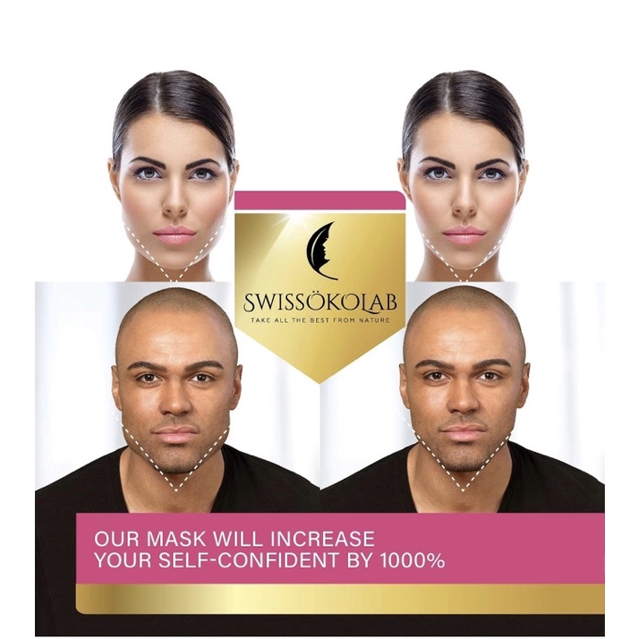 Đai quấn cằm săn chắc da tạo Vline SWISSOKOLAB Reusable Face Slimming Strap Double Chin USA