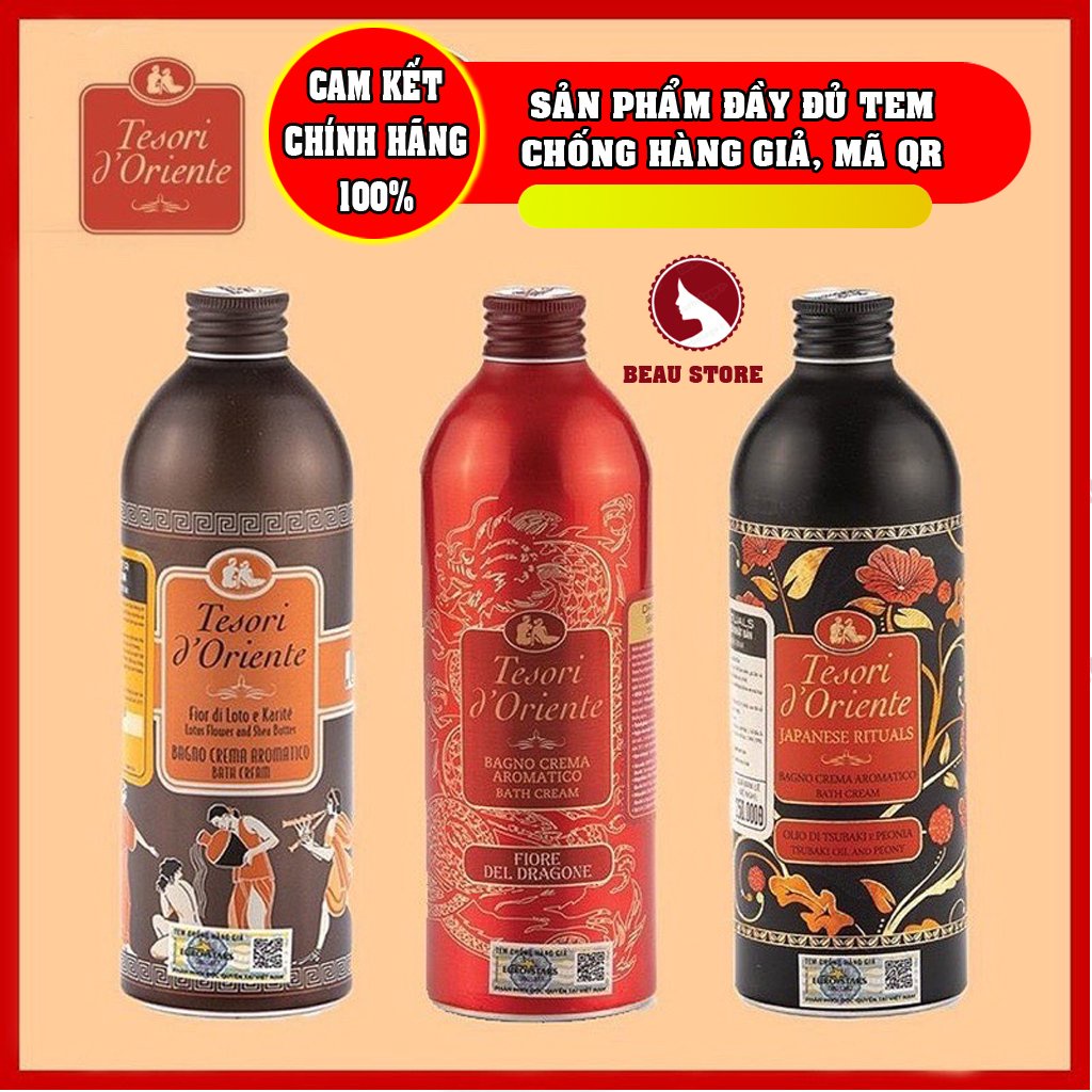 Sữa tắm xích Tesori D'Oriente Hàng Chính Hãng Nhập Khẩu Ý Có Team Đầy Đủ 250/500ml- Tặng Vòi