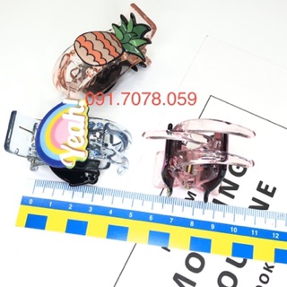 Kẹp tóc trong suốt 3 răng icon dễ thương