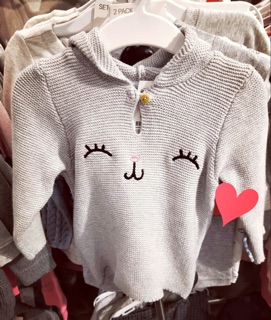 [Sale] Áo len dày có mũ mặt cười HM auth