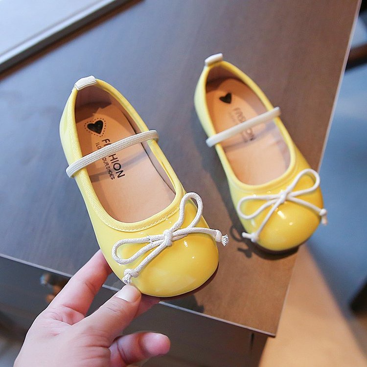 Giày Búp Bê Da Đế Bằng Phong Cách Công Chúa Cho Bé Gái
