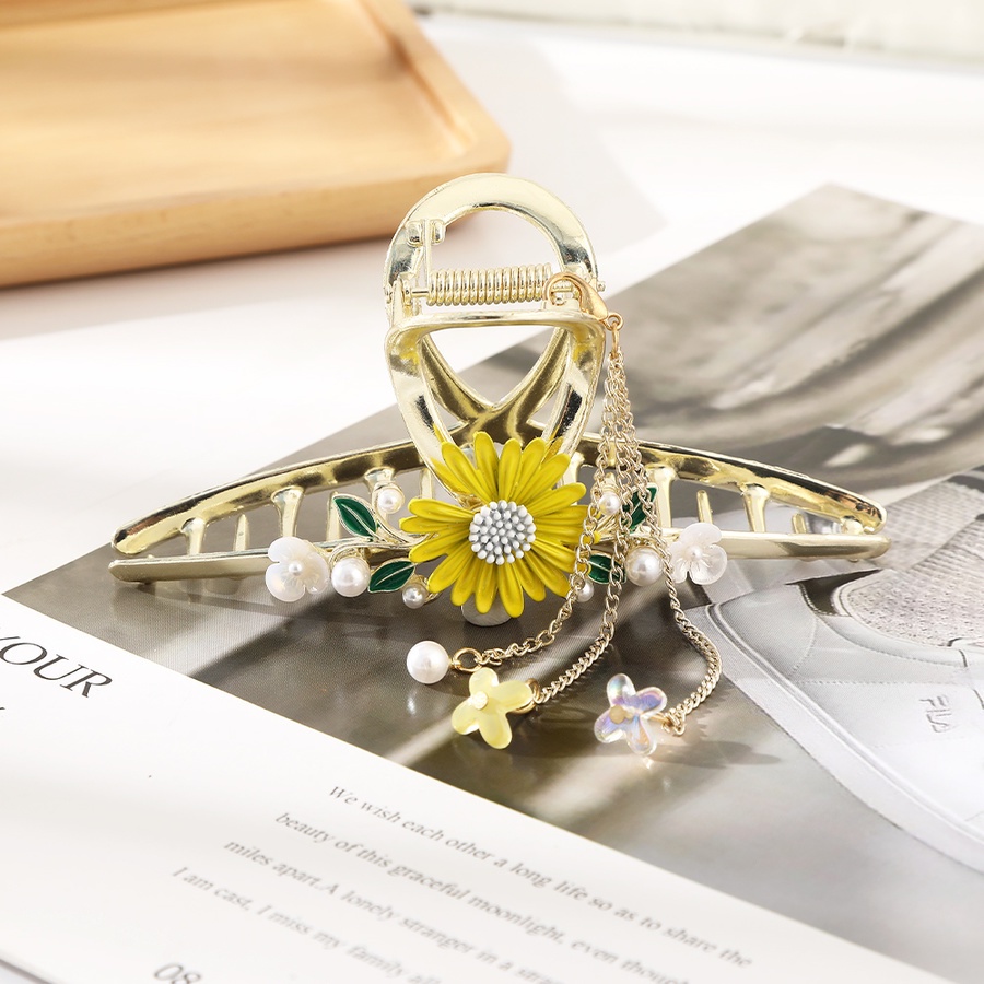 Kẹp Tóc Chuỗi Hạt Đính Hoa Và Tua Rua Thời Trang Cho Nữ