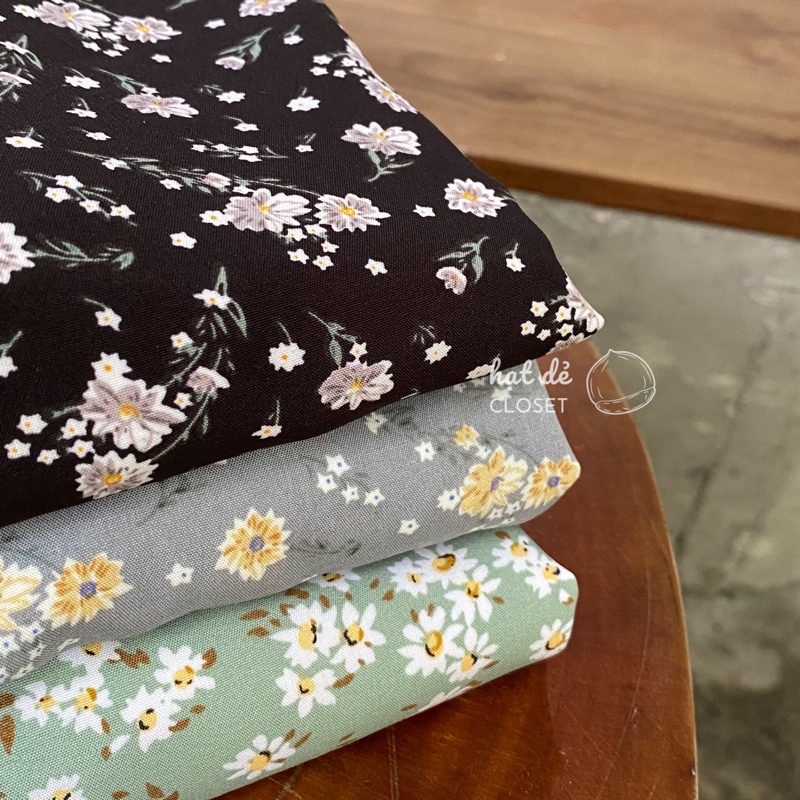 Chân váy hoa NHÍ XANH BẠC HÀ form A co giãn