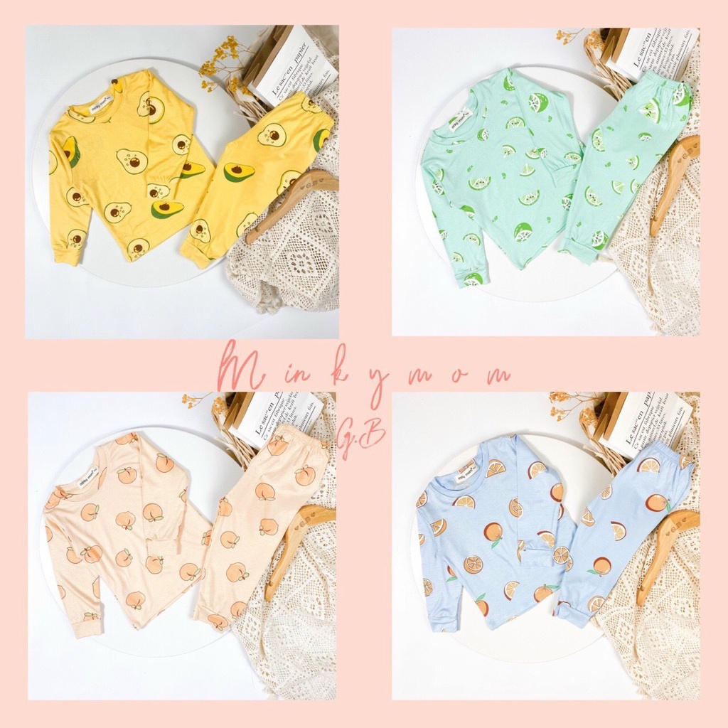 Bộ Thu Đông Cho Bé  Bộ Minky Mom Dài Tay Cho Bé Trai Bé Gái  Chất Cotton Cao Cấp Co Giãn Thấm Hút Mồ Hôi Tốt .