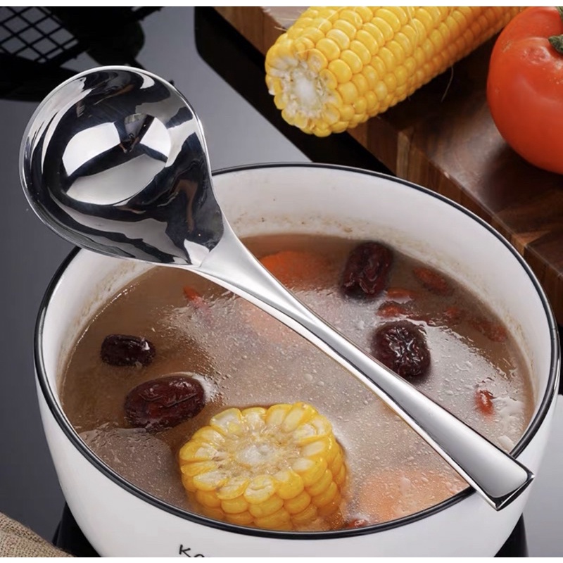 Muôi múc canh inox 304 cao cấp sáng bóng, 21cm*7cm, 104g