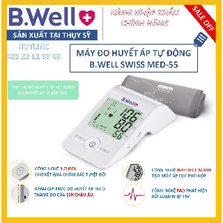 [Hàng SX tại THỤY SỸ] - MÁY ĐO HUYẾT ÁP CAO CẤP B.WELL MED-55  [100% CHÍNH HÃNG] - BẢO HÀNH 5 NĂM - 1 ĐỔI 1 + TẶNG NGUỒN