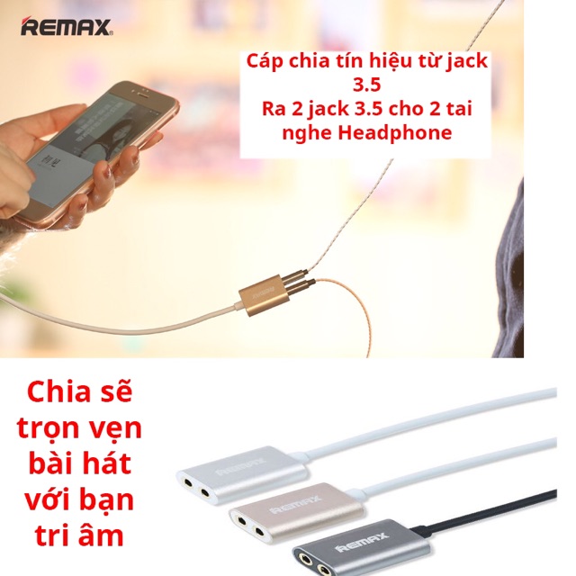 Cáp chia âm thanh Remax RL S20 cho tai nghe