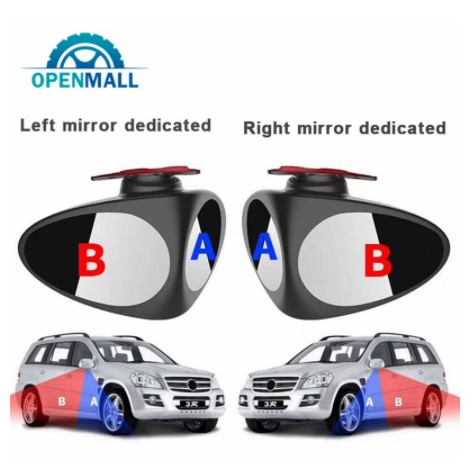 Gương cầu lồi 2 mặt xóa điểm mù quan sát 2 bánh trước sau xoay 360 độ dán treo bên dưới kính chiếu hậu xe hơi ô tô