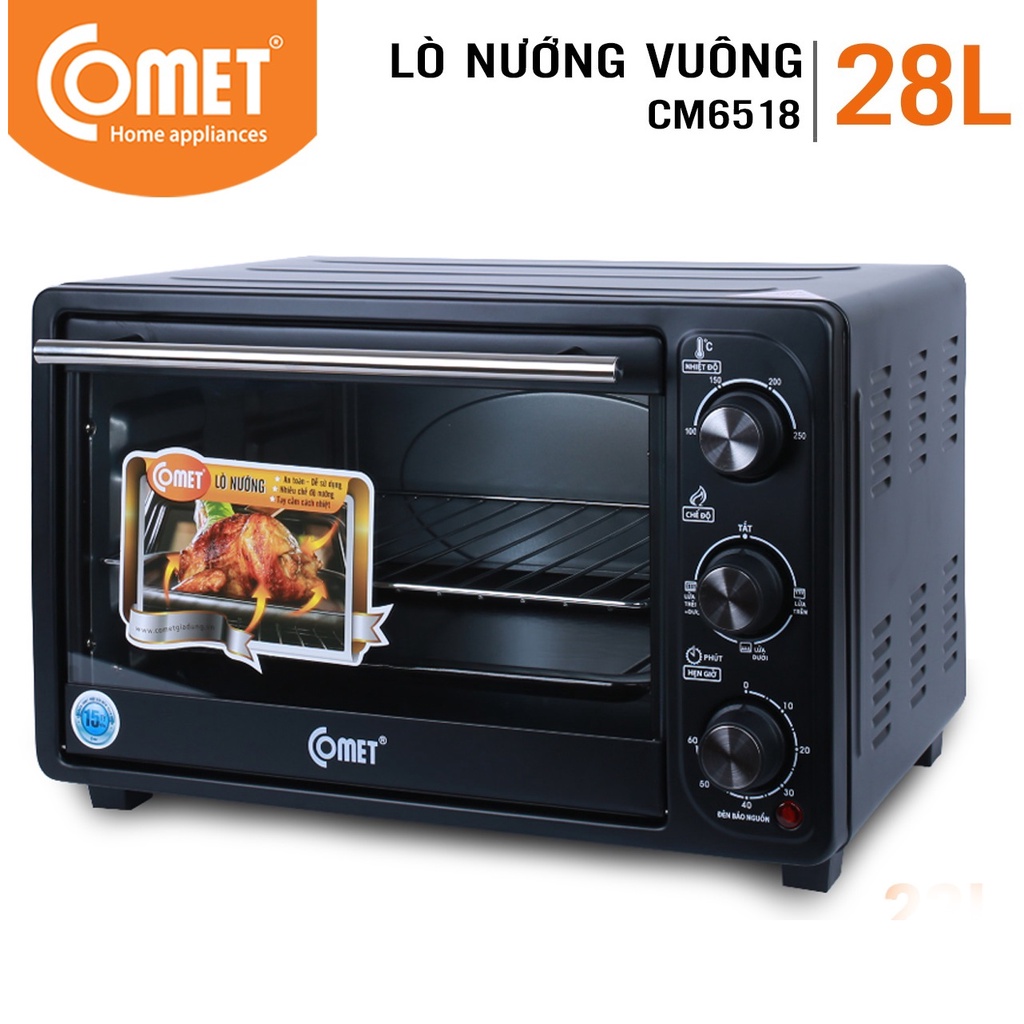 [Mã ELCM81 giảm 8% đơn 800K] Lò nướng điện đa năng 28L Comet CM6518