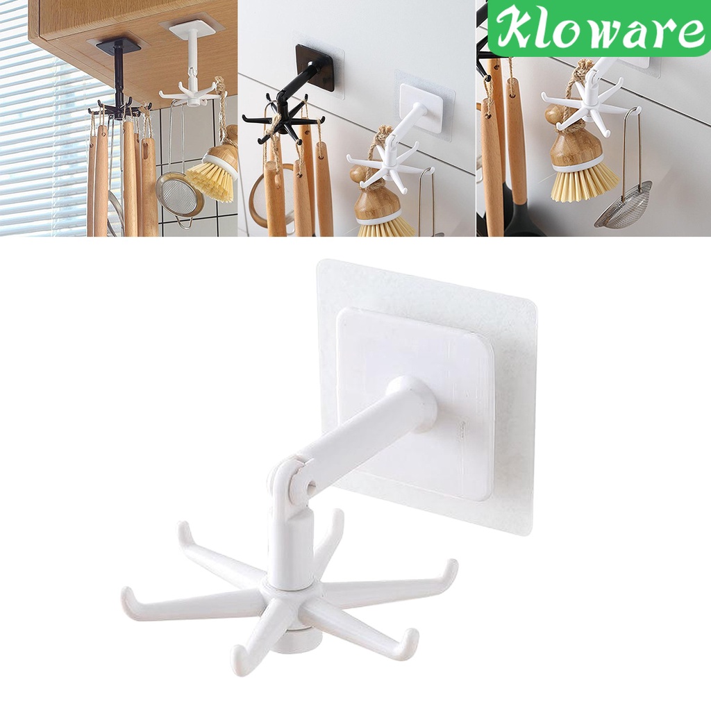 Móc Treo Đồ Dùng Nhà Bếp Màu Đen Có Thể Xoay Tiện Dụng