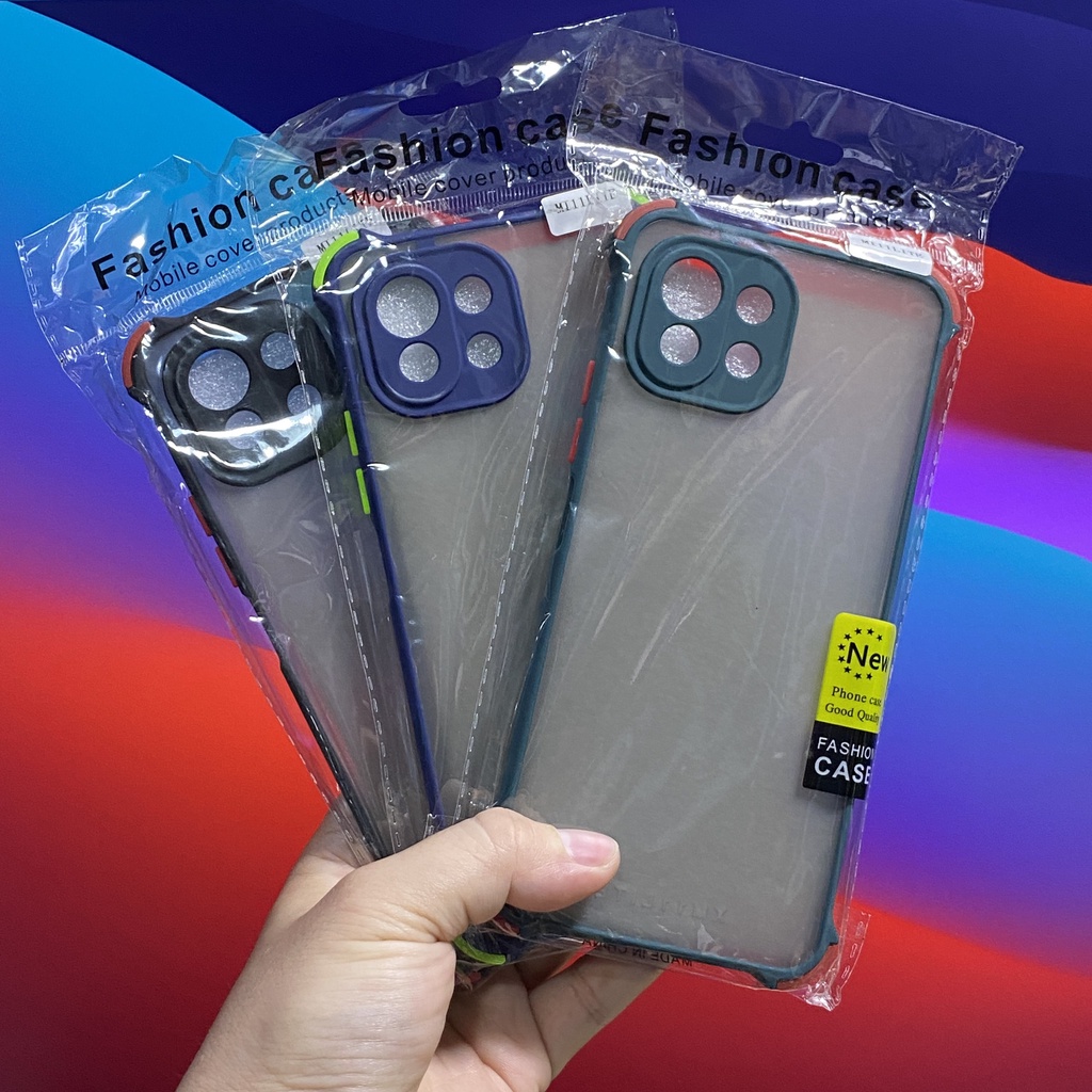 Ốp lưng nhám viền màu 4 góc chống sốc cho XIaomi 11 Lite - MI 10T Pro - Poco X3 - Redmi 9T