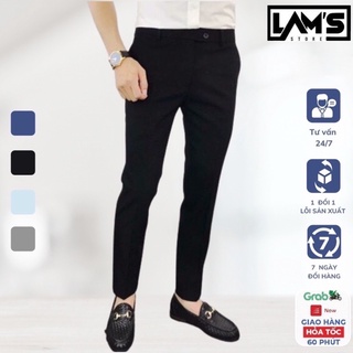 Quần âu nam hàn quốc dáng baggy suông đen chất vải quan tay co giãn tốt thời trang LAM'S STORE