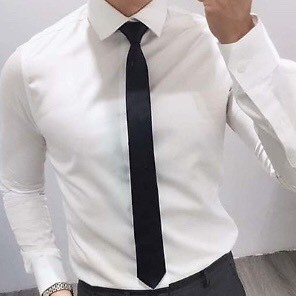 Áo sơ mi nam [FREESHIP] sơ mi nam trắng , đen , họa tiết logo dài tay trẻ trung cổ tàu hàn quốc cao cấp | BigBuy360 - bigbuy360.vn