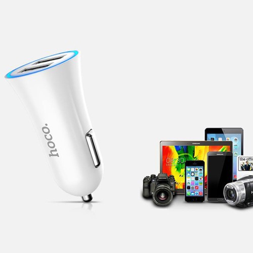 Tẩu Sạc xe hơi HOCO UC204 2 cổng USB Dành cho điện thoại iPhone iP Huawei Samsung Oppo Realme giá rẻ đẹp bền