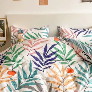 BỘ DRAP - CHĂN PHAO COTTON POLY LÁ ME MÀU