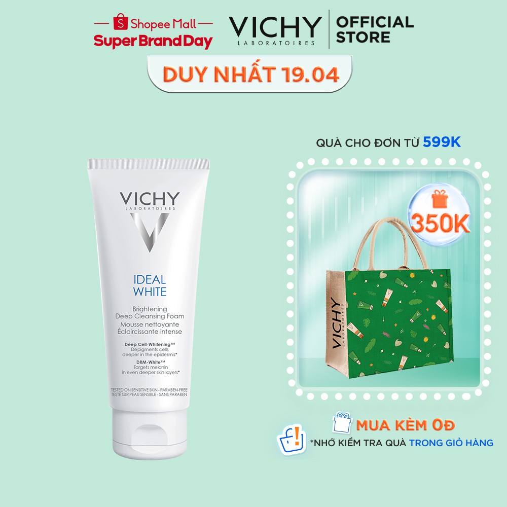 Sữa rửa mặt tạo bọt dưỡng trắng da Vichy Ideal White Brightening Deep Cleansing Foam 100ml | BigBuy360 - bigbuy360.vn