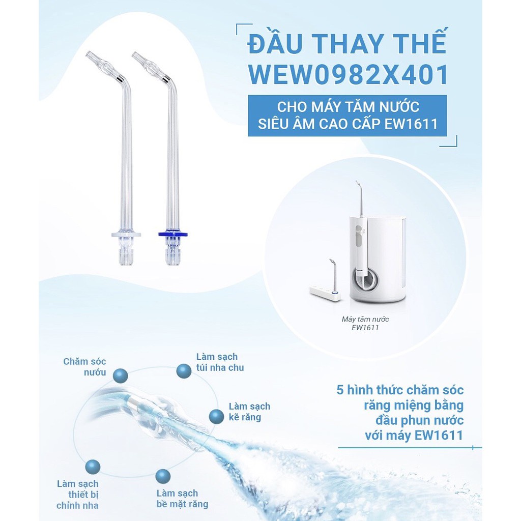 Đầu phun thay thế máy tăm nước Panasonic EW1611 cho gia đình, sạch kẽ răng - Shop Viloet