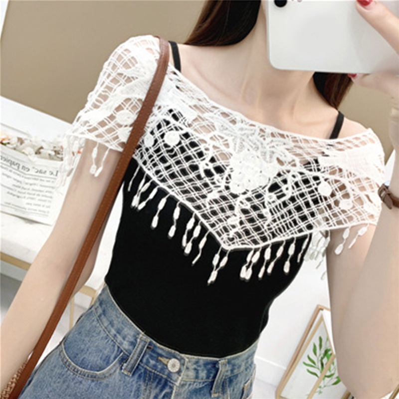 Áo Choàng Ren Dáng Ngắn Thời Trang Quyến Rũ Cho Nữ