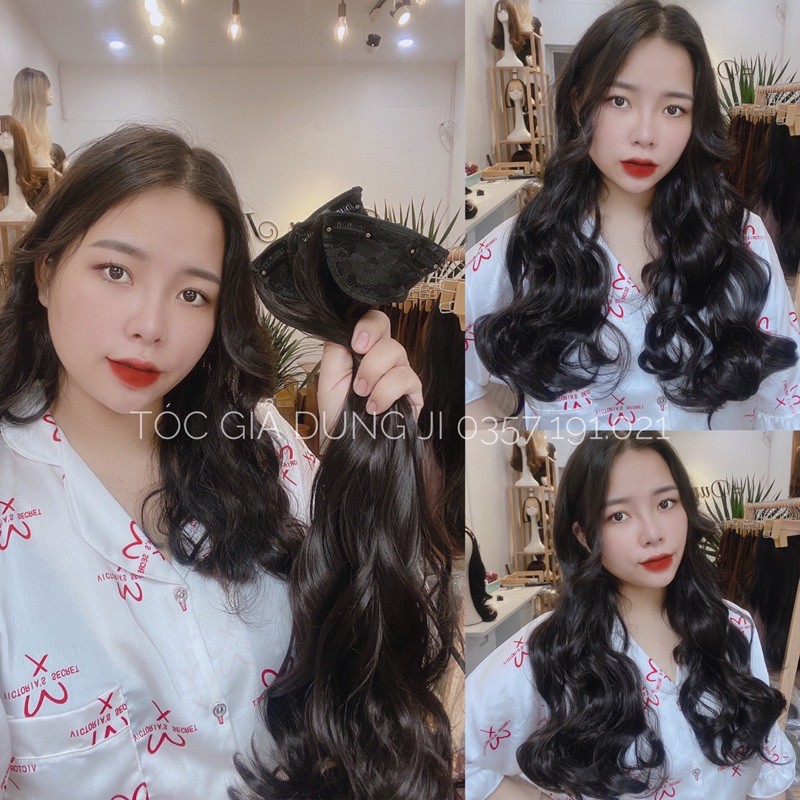 Tóc giả dạng tép set 3pp phím xoăn