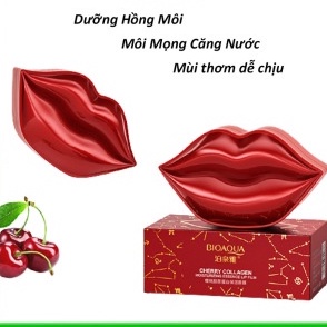 Hộp 20 Miếng Mặt Nạ Môi Bioaqua Giúp Dưỡng Ẩm Làm Hồng Môi Tinh Chất Cherry Collagen