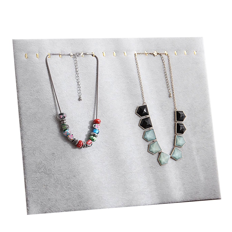 Khay Trưng Bày Trang Sức Bằng Nhung Một Hàng Màu Xám Đen Có Móc Treo