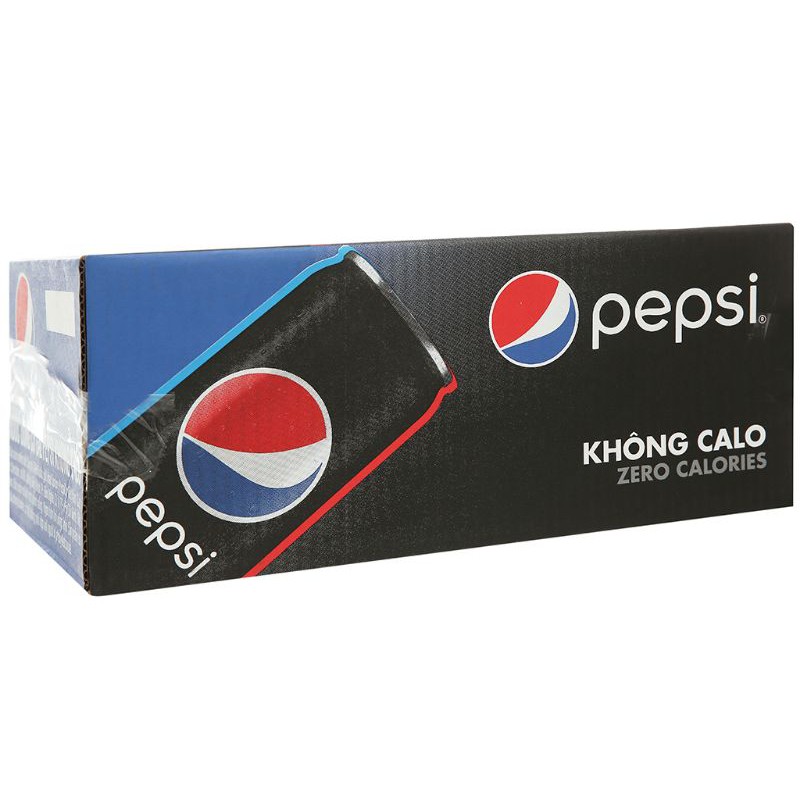 Thùng 24 lon nước ngọt Pepsi không calo 330ml