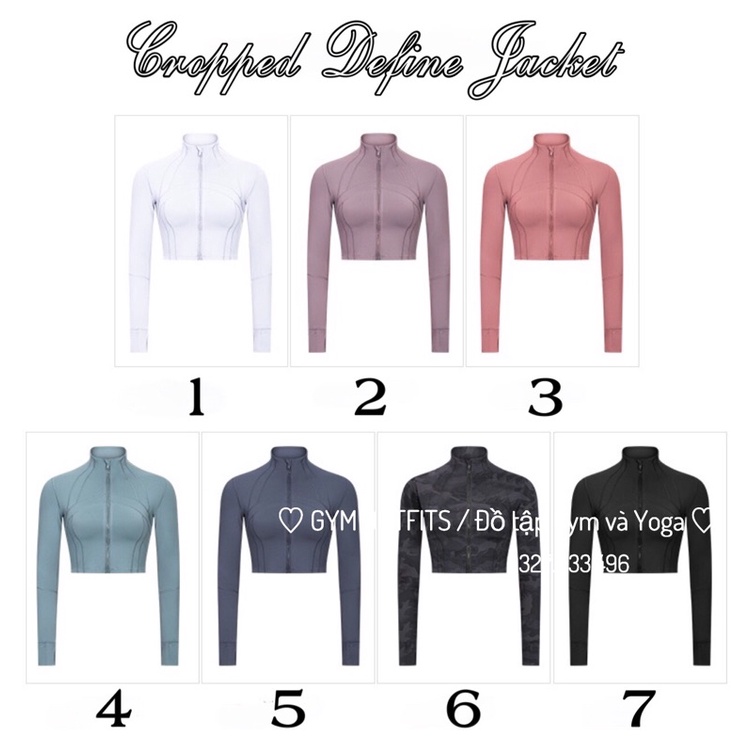 Áo Khoác Tập Gym - Yoga Nữ Lululemon Cropped Define Jacket - Áo Khoác Thể Thao Cao Cấp Mới Nhất Thu Đông 2021