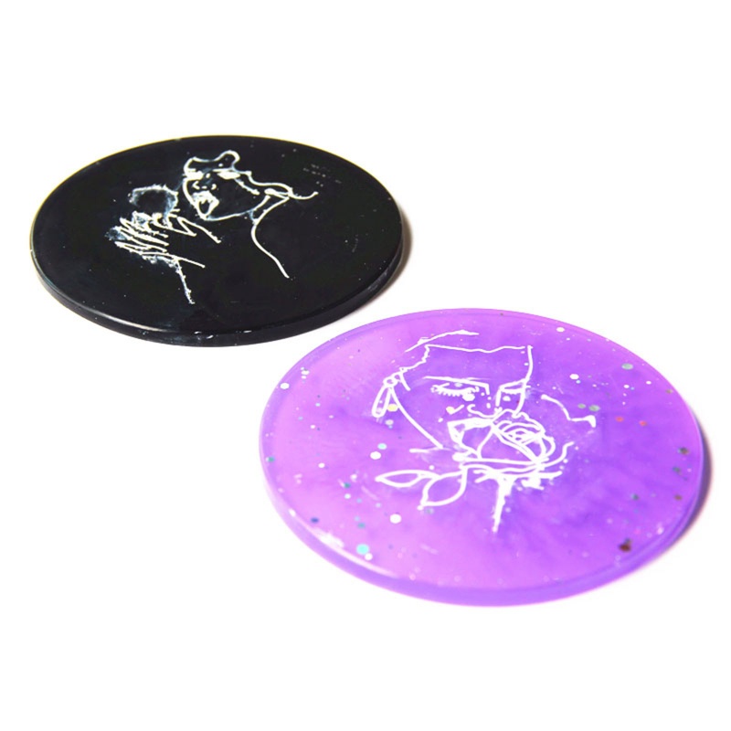 Khuôn Làm Khay Đựng Rượu Hình Tròn Bằng Epoxy Resin Họa Tiết Cặp Đôi Trừu Tượng Độc Đáo Trang Trí Nhà Cửa Diy