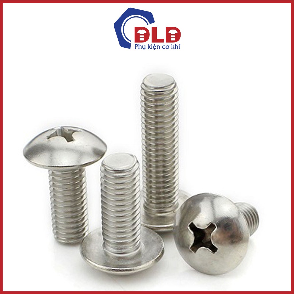 Set 20 Bulong inox M8, M10 LGC đầu bằng, lục giác chìm đầu chỏm cầu các size