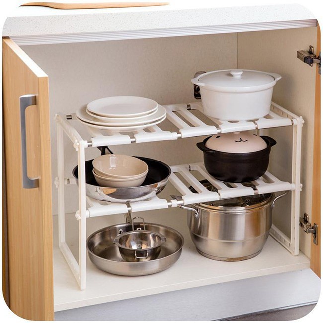 Kệ gầm bếp 2 tầng đa năng tiện dụng tiết kiệm không gian nhà bếp, để nồi niêu xong chảo - kegambepdanang