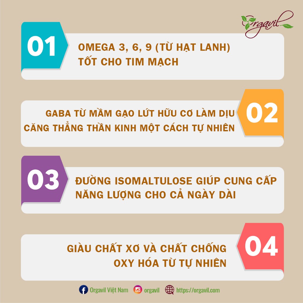 Sữa Hạt Hữu Cơ Millet Hộp 700g - Sữa Thuần Chay Vị Gạo - Sữa Hữu Cơ Bổ Sung Omega - Orgavil