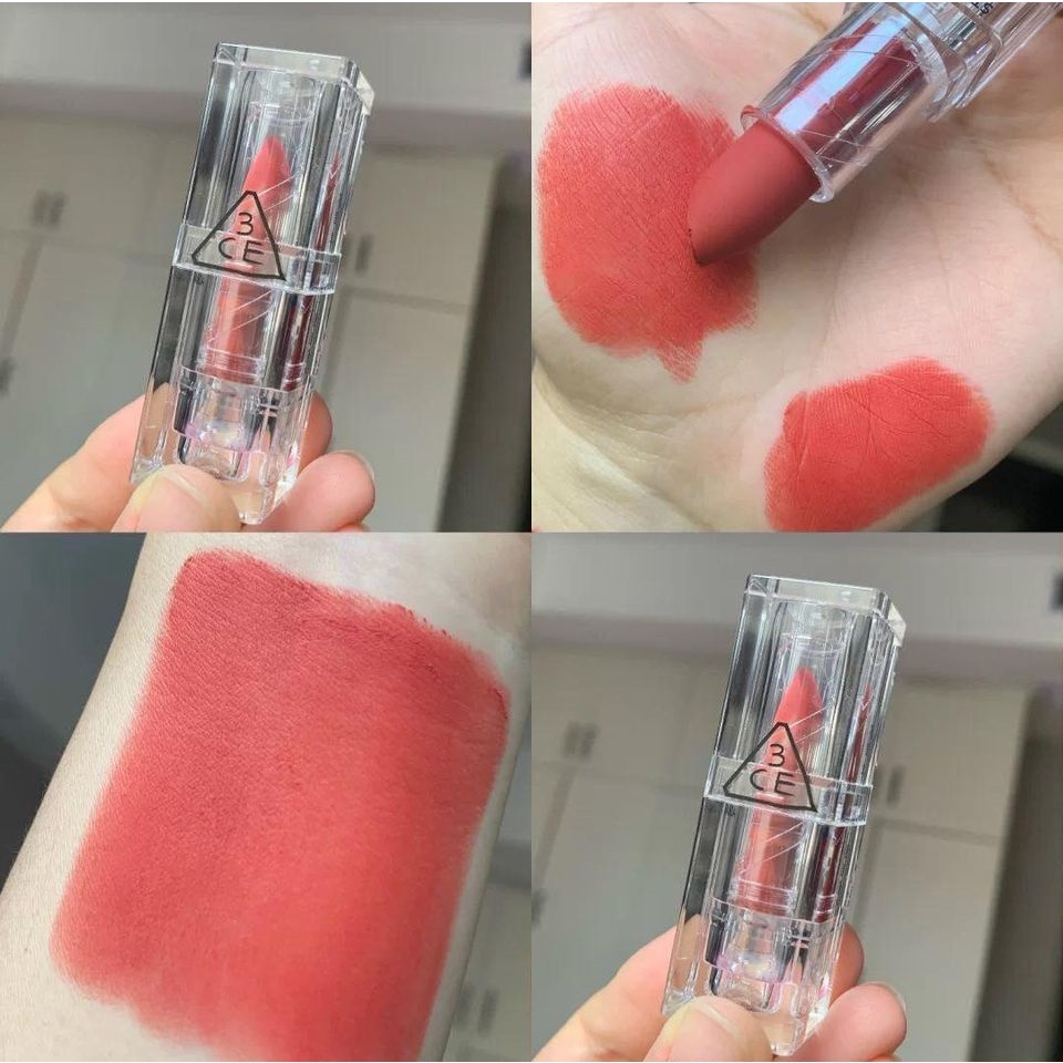 Son 3CE vỏ trong Soft Matte Lipticks Focus on Me (cam hồng đào)