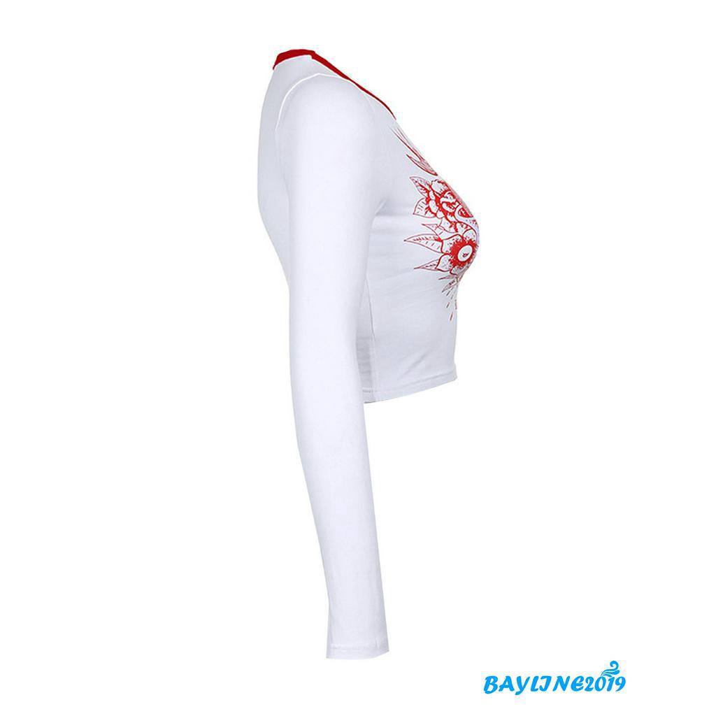 Áo Croptop Nữ Tay Dài In Chữ Thời Trang Cá Tính