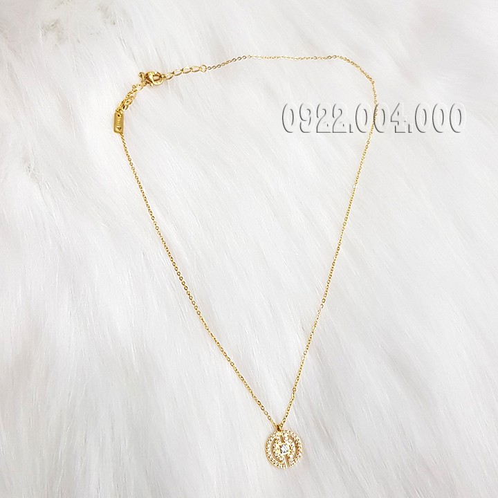 Dây chuyền nữ mặt tròn cẩn đá DZ1462