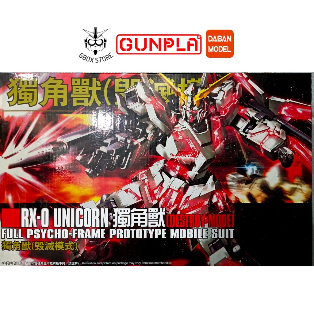 Gundam HG RX-0 Unicorn Gundam Destroy Mode 100 Daban Mô hình lắp ráp
