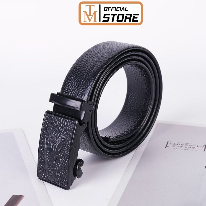 Thắt lưng nam da pu khóa tự động mặt cá sấu nam tính - Dây nịt nam da pu TL16
