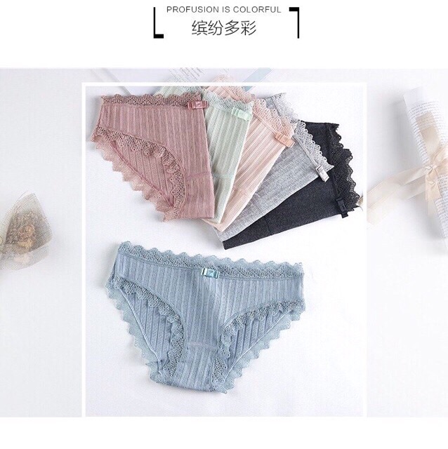 Quần lót gân tăm viền ren