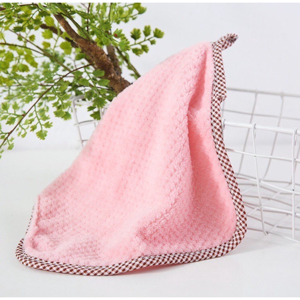 Khăn Lau Tay VIỀN ĐAN T5 24x24CM - Lau Bát Chén Đĩa Nhà Bếp Dày Dặn Đa Năng - Sợi Cotton Thấm Hút Nước