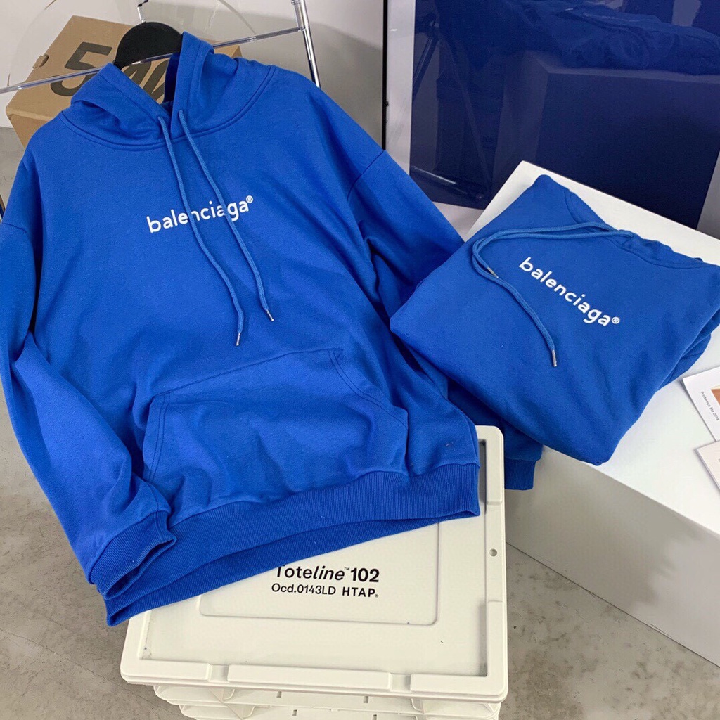 Áo Hoodie Balenciagaa Blue FW21 ( Full Tag, mac,... )