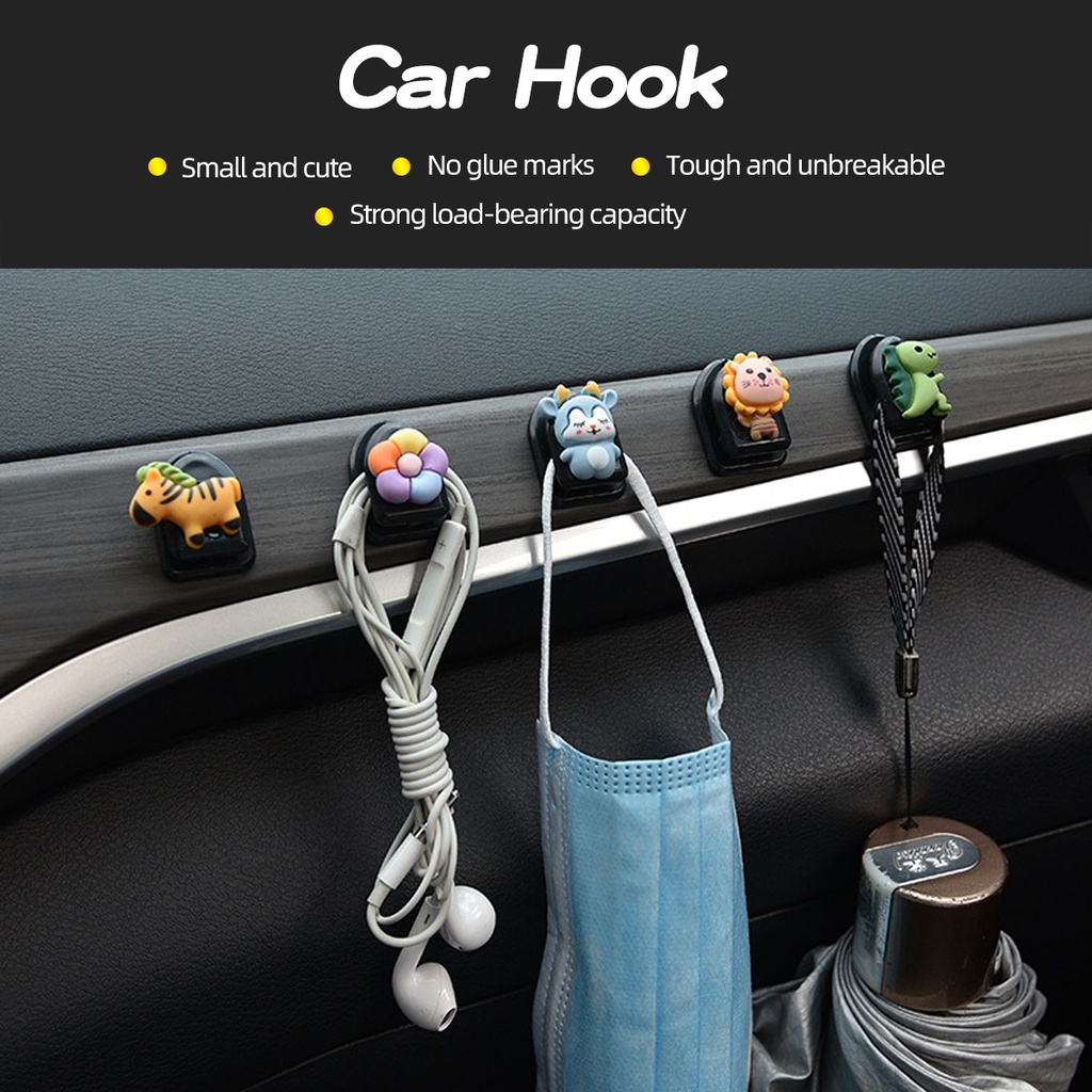 Móc treo đồ FONKEN mini họa tiết hoạt hình dễ thương trang trí xe hơi với nhiều loại tuỳ chọn