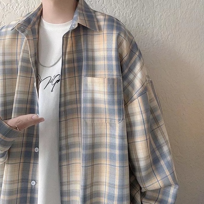 Áo Sơ Mi Sọc Caro Tay Dài Thời Trang Dành Cho Nam áo thun from rộng sơ mi nam dài tay áo sơ mi nam đẹp áo sơ mi nam cao cấp áo flannel