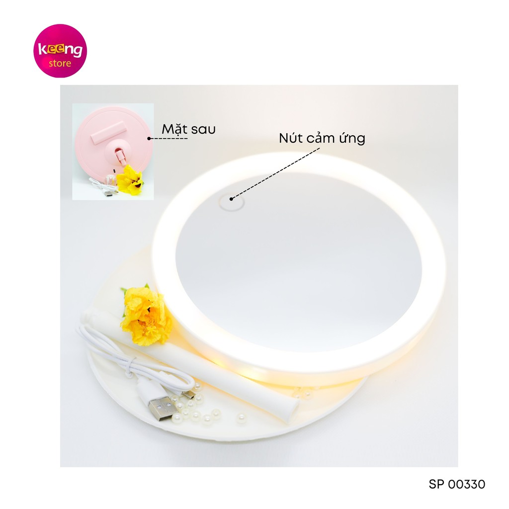 GƯƠNG ĐỂ BÀN TRANG ĐIỂM,SỈ GƯƠNG ĐÈN LED CẢM ỨNG CAO CẤP KHÔNG CẦN PIN-3 CHẾ ĐỘ ÁNH SÁNG SIÊU ĐẸP