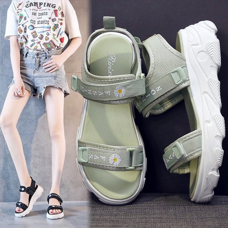 Xăng đan Khóa Dán Đế Dày Thời Trang Thể Thao Nữ