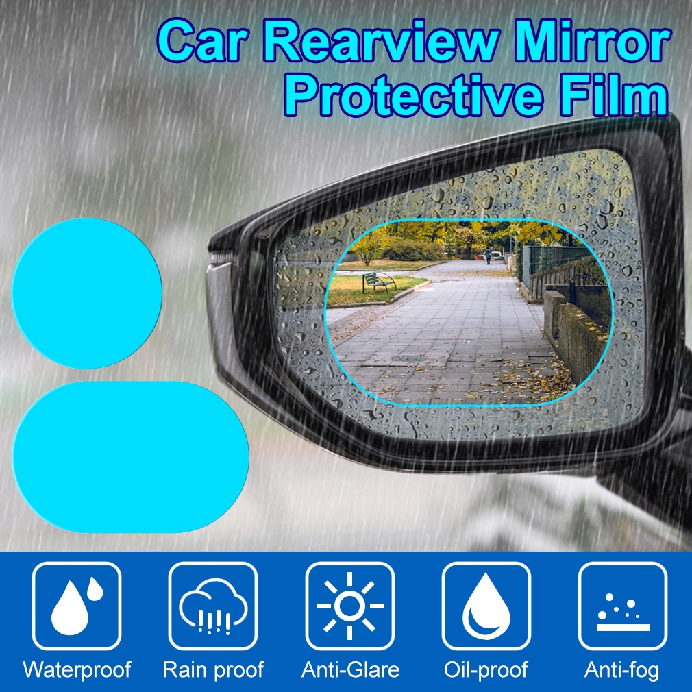 Bộ 2 miếng dán gương chiếu hậu chống sương mù chống mưa cho xe hơi